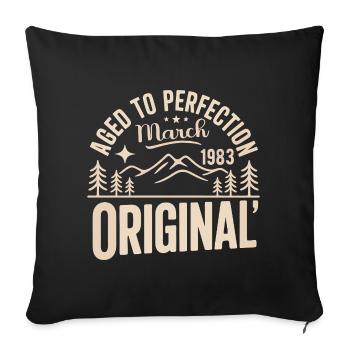 March 1983 – Legend of the Peaks and Mountains - Sofa pillowcase 17,3'' x 17,3'' (45 x 45 cm) - black - Front