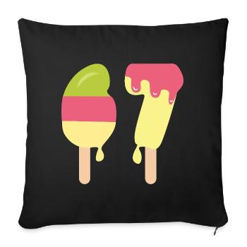 67 - Soixante-sept Numéro 67 I-ce Cream Meme Six 7 - Housse de coussin décorative 45 x 45 cm - noir - Devant