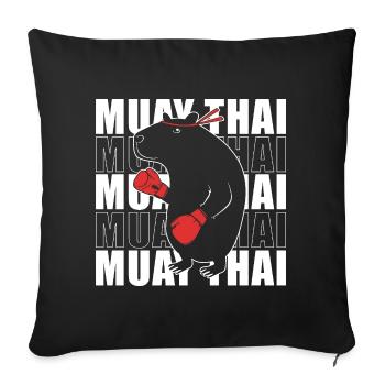 Thai boxing kickboxer kickboxing Muay thai - Sofa pillowcase 17,3'' x 17,3'' (45 x 45 cm) - black - Front