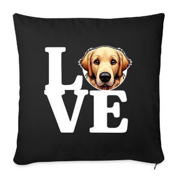 LOVE Golden Retriever Dog Dog Lover Funny - Sofa pillowcase 17,3'' x 17,3'' (45 x 45 cm) - black - Front