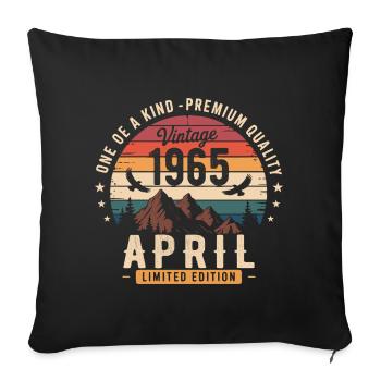 Millésime Anniversaire Avril 1965 April 1965 - Housse de coussin décorative 45 x 45 cm - noir - Devant