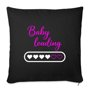 Chargement de bébé - Housse de coussin décorative 45 x 45 cm - noir - Devant
