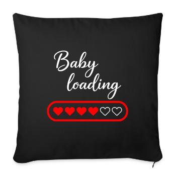 Chargement de bébé - Housse de coussin décorative 45 x 45 cm - noir - Devant