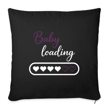 Baby Loading Herzprogress - Sofakissenbezug 45 x 45 cm - Schwarz - Vorne