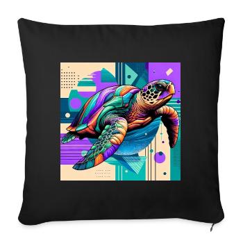 turtle - Sofa pillowcase 17,3'' x 17,3'' (45 x 45 cm) - black - Front