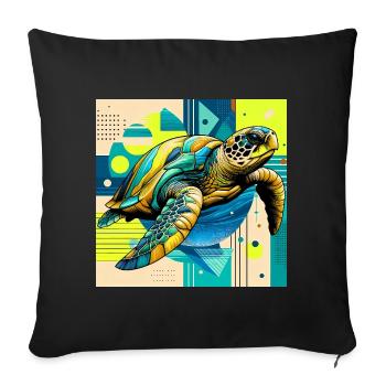 turtle - Sofa pillowcase 17,3'' x 17,3'' (45 x 45 cm) - black - Front