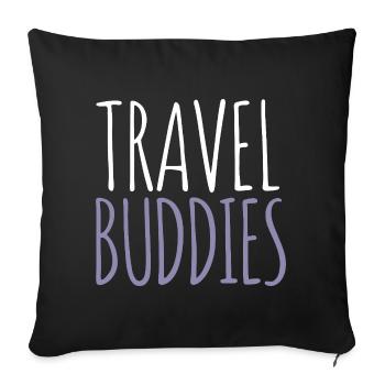 Travelling companion - Sofa pillowcase 17,3'' x 17,3'' (45 x 45 cm) - black - Front