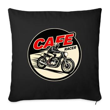 Cafe Racer Vintage Logo Circle - Sofa pillowcase 17,3'' x 17,3'' (45 x 45 cm) - black - Front