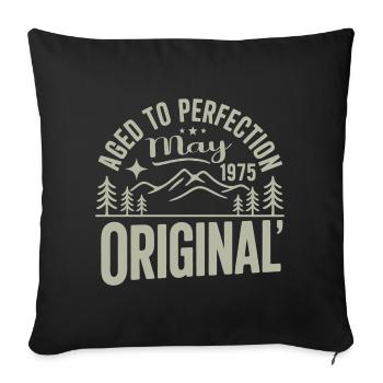 mai 1975 – Légende des sommets et montagnes - Housse de coussin décorative 45 x 45 cm - noir - Devant