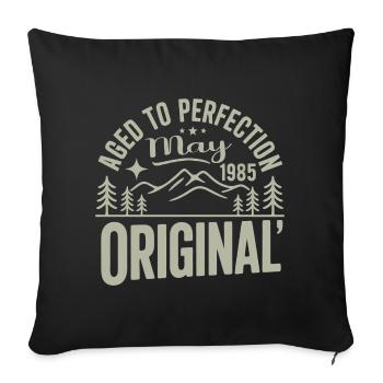 mai 1985 – Légende des sommets et montagnes - Housse de coussin décorative 45 x 45 cm - noir - Devant