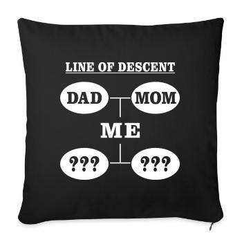 Line of Descent Mom Dad Me Shirt - Sofa pillowcase 17,3'' x 17,3'' (45 x 45 cm) - black - Front