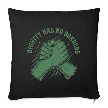 Les droits de l’homme : la dignité rétro n’a pas de déclaration frontalière - Housse de coussin décorative 45 x 45 cm - noir - Devant