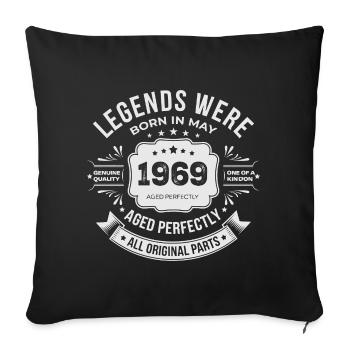 May 1969 Gift 57 Birthday May 1969 - Sofa pillowcase 17,3'' x 17,3'' (45 x 45 cm) - black - Front