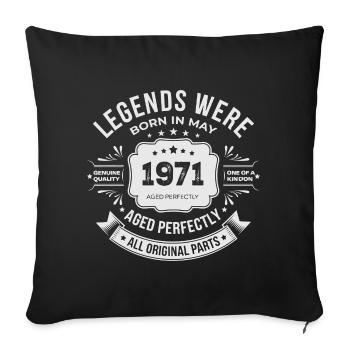 May 1971 Gift 55th Anniversary May 1971 - Sofa pillowcase 17,3'' x 17,3'' (45 x 45 cm) - black - Front