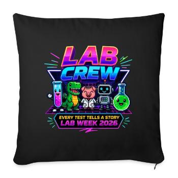 Lab Crew 2026: Comic Strip Lab Team - Sofa pillowcase 17,3'' x 17,3'' (45 x 45 cm) - black - Front