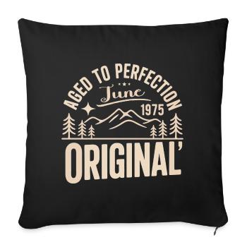 juin 1975 – Légende des sommets et montagnes - Housse de coussin décorative 45 x 45 cm - noir - Devant