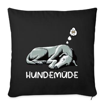Hundemüde Irischer Wolfshund Wolfshundbesitzer - Sofakissenbezug 45 x 45 cm - Schwarz - Vorne