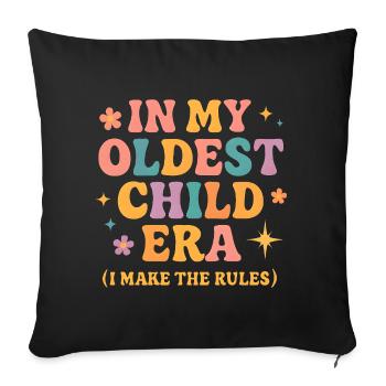 L’humour de la famille fille à l’ère de mon aîné - Housse de coussin décorative 45 x 45 cm - noir - Devant
