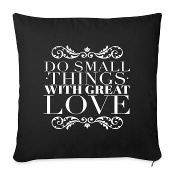 Petites choses : Une grande citation d’amour White - Housse de coussin décorative 45 x 45 cm - noir - Devant