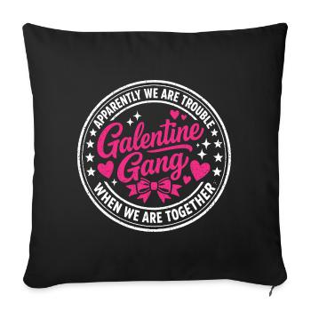 Galentine Gang Tenue Groupe Meilleures Amies - Housse de coussin décorative 45 x 45 cm - noir - Devant