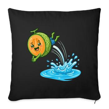 Splashing Watermelon Summer Pool Vibes Ladies - Sofa pillowcase 17,3'' x 17,3'' (45 x 45 cm) - black - Front