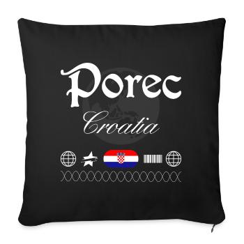 Poreč Kroatien Streetwear Reise Souvenir - Sofakissenbezug 45 x 45 cm - Schwarz - Vorne