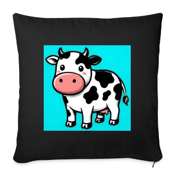 vache - Housse de coussin décorative 45 x 45 cm - noir - Devant