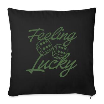 Feeling Lucky Dice Script - Sofa pillowcase 17,3'' x 17,3'' (45 x 45 cm) - black - Front
