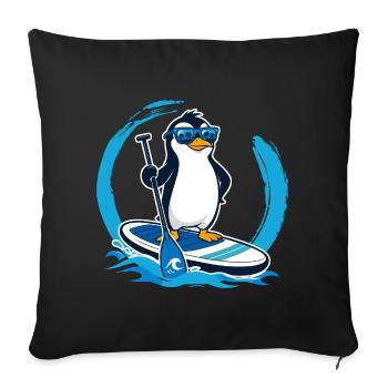 Dessins animés SUP Paddleboard Stand Up Paddle - Housse de coussin décorative 45 x 45 cm - noir - Devant