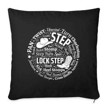 Fan de danse en ligne - Housse de coussin décorative 45 x 45 cm - noir - Devant