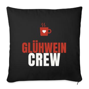 Glühwein Crew Weihnachtsmarkt Tasse Team Winter - Sofakissenbezug 45 x 45 cm - Schwarz - Vorne