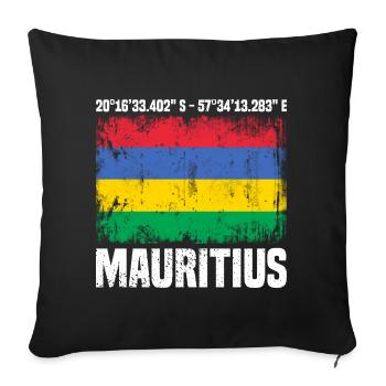 Mauritius Coordinates - Sofa pillowcase 17,3'' x 17,3'' (45 x 45 cm) - black - Front