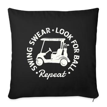 Swing Swear - Look For Ball - Repeat  - Sofakissenbezug 45 x 45 cm - Schwarz - Vorne