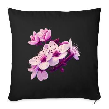 Pink Blossom - Sofakissenbezug 45 x 45 cm - Schwarz - Vorne