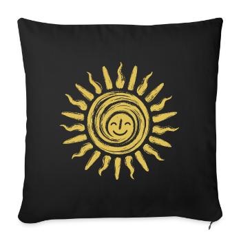 Goldene Sonne - Sofakissenbezug 45 x 45 cm - Schwarz - Vorne