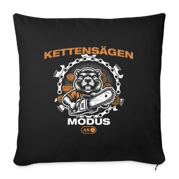 Kettensägen Holz machen Holzfäller Forstwirt - Sofakissenbezug 45 x 45 cm - Schwarz - Vorne