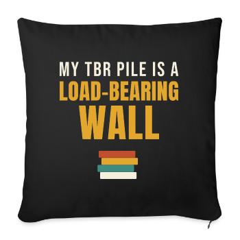 My TBR Pile Load-Bearing Wall - Sofa pillowcase 17,3'' x 17,3'' (45 x 45 cm) - black - Front