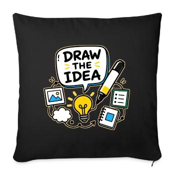 DRAW THE IDEA - Sofa pillowcase 17,3'' x 17,3'' (45 x 45 cm) - black - Front