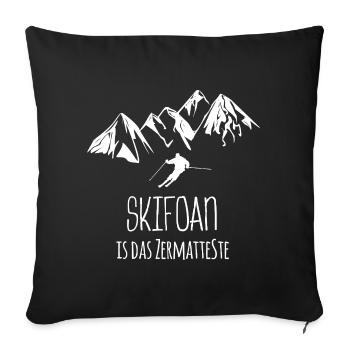 Zermatt Skifahren - Sofakissenbezug 45 x 45 cm - Schwarz - Vorne