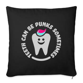 teeth punk zahn - Sofa pillowcase 17,3'' x 17,3'' (45 x 45 cm) - black - Front