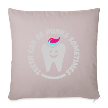 teeth punk zahn - Sofa pillowcase 17,3'' x 17,3'' (45 x 45 cm) - light taupe - Front