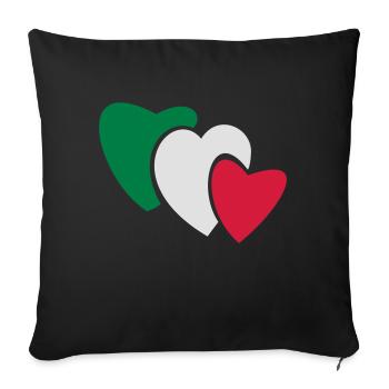 tricuore - Housse de coussin décorative 45 x 45 cm - noir - Devant