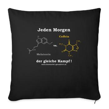 melatonin_vs_coffein_2_mp - Housse de coussin décorative 45 x 45 cm - noir - Devant