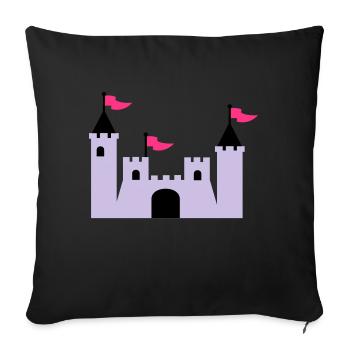 castle - Sofa pillowcase 17,3'' x 17,3'' (45 x 45 cm) - black - Front