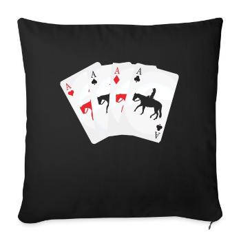 Kartenspiel Westernreiter - Sofakissenbezug 45 x 45 cm - Schwarz - Vorne