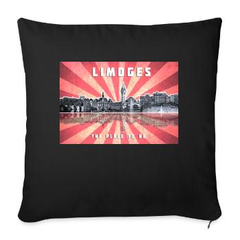 Limoges The-place-to-be Vue de la ville - Housse de coussin décorative 45 x 45 cm - noir - Devant