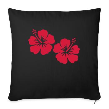 Hibiscus - Sofa pillowcase 17,3'' x 17,3'' (45 x 45 cm) - black - Front
