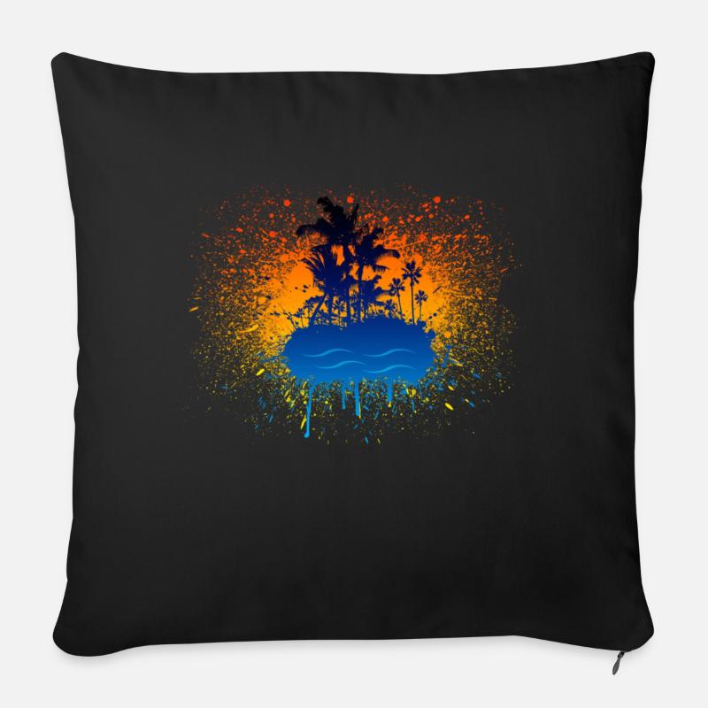 Graffiti-Insel - Sofakissenbezug 45 x 45 cm - Schwarz
