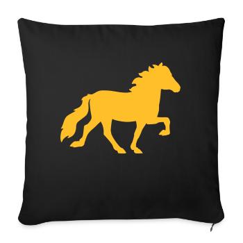 Islandpferd - Sofakissenbezug 45 x 45 cm - Schwarz - Vorne