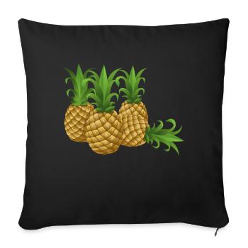 Ananas - Sofakissenbezug 45 x 45 cm - Schwarz - Vorne